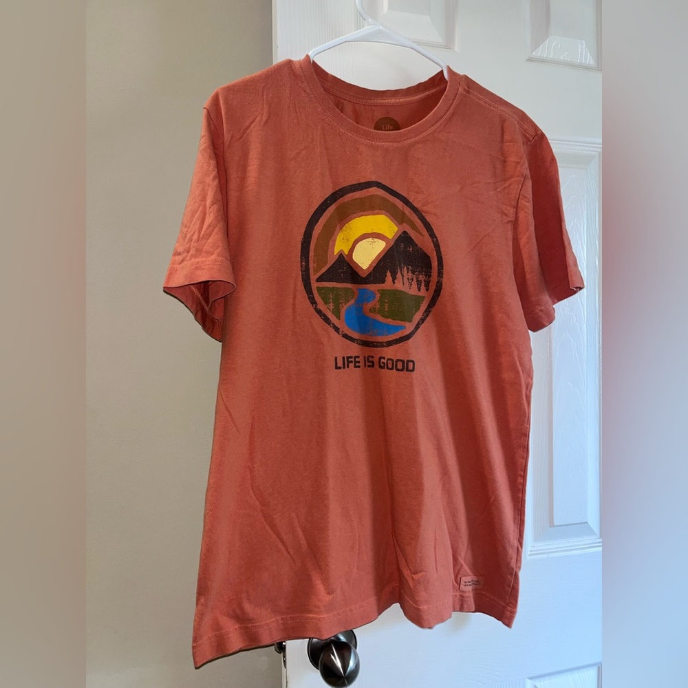 Life is Good Orange Graphic Tee